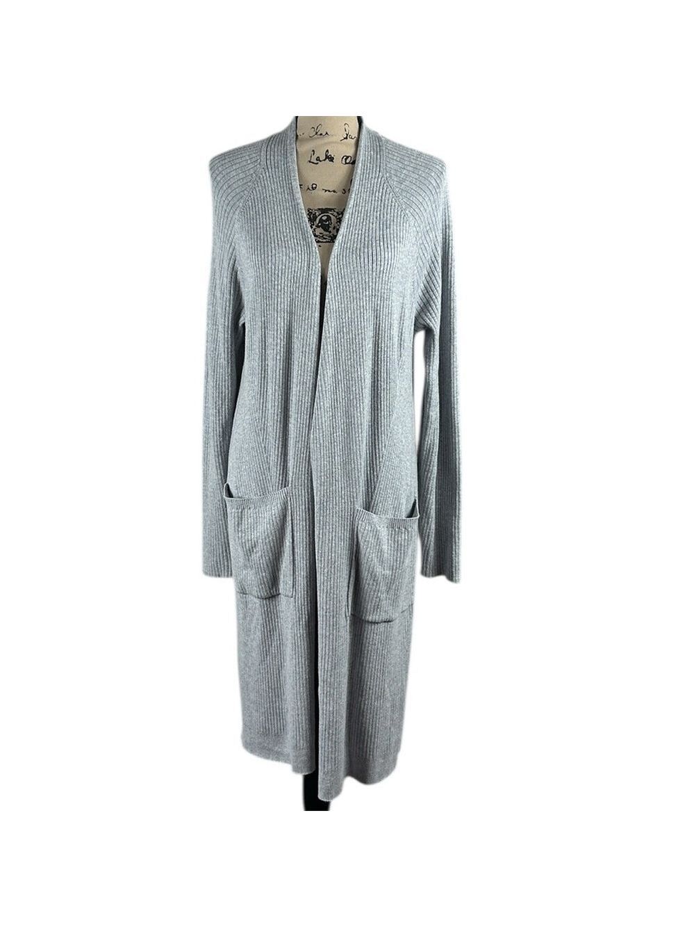 Soma Weekend Light Gray Open Front Cardigan Size L